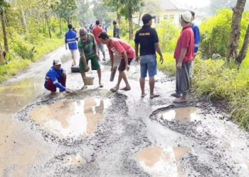 Kuwu Wangunharja Tambal Lubang Jalan