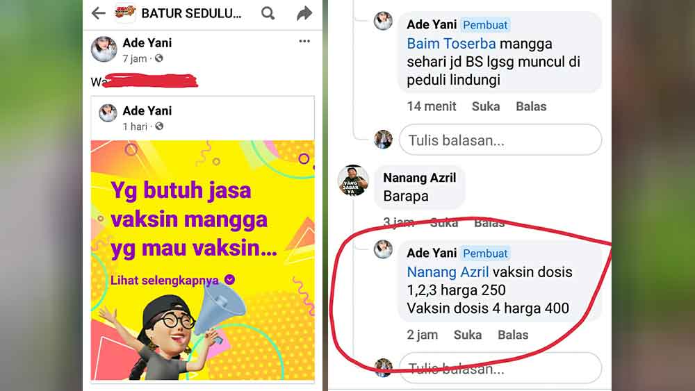 Jasa Vaksinasi Beredar di Medsos, Segini Biayanya, Dinkes Kabupaten Cirebon Bakal Telusuri
