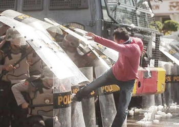 Polres Ciko Simulasi Pengamanan Konflik Pemilu