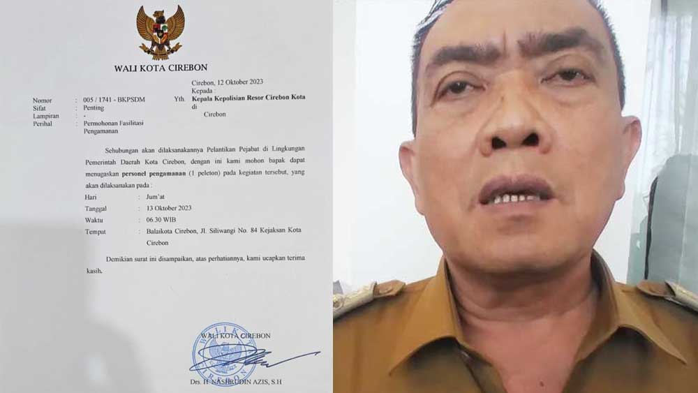 Beredaran Surat Permohonan Pengamanan 1 Peleton dari Wali Kota Cirebon ke Kapolres, Untuk Pengamanan Pelantikan