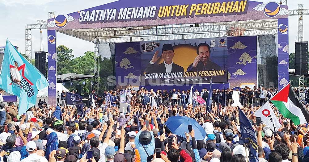 Jusuf Kalla dan Surya Paloh Hadiri Kampanye Akbar Anies di Bandung