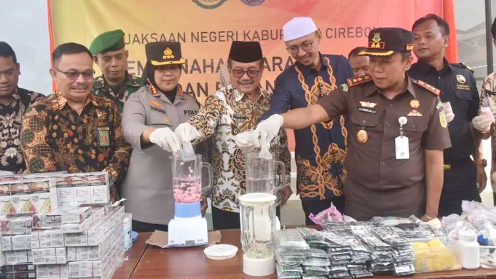 1,36 Kg Sabu Dimusnahkan, Lampu Merah Peradaran Narkoba di Kabupaten Cirebon