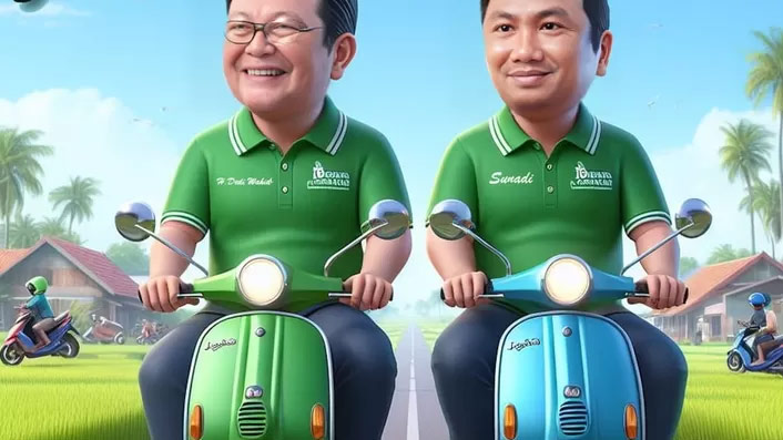Meme Dedi Wahidi dengan Sunadi Beredar Sebagai Paslon Cabup dan Cawabup Indramayu untuk Pilkada 2024
