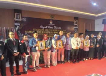 KPU Undi Nomor Urut Cawalkot Cirebon, Dani-Fitria 1, Eti-Suhendrik 2, Edo-Farida 3