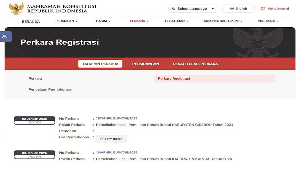 Gugatan Pilbup Cirebon Paslon 04 Diregistrasi MK, KPU Kabupaten Cirebon Siapkan Data dan Kuasa Hukum