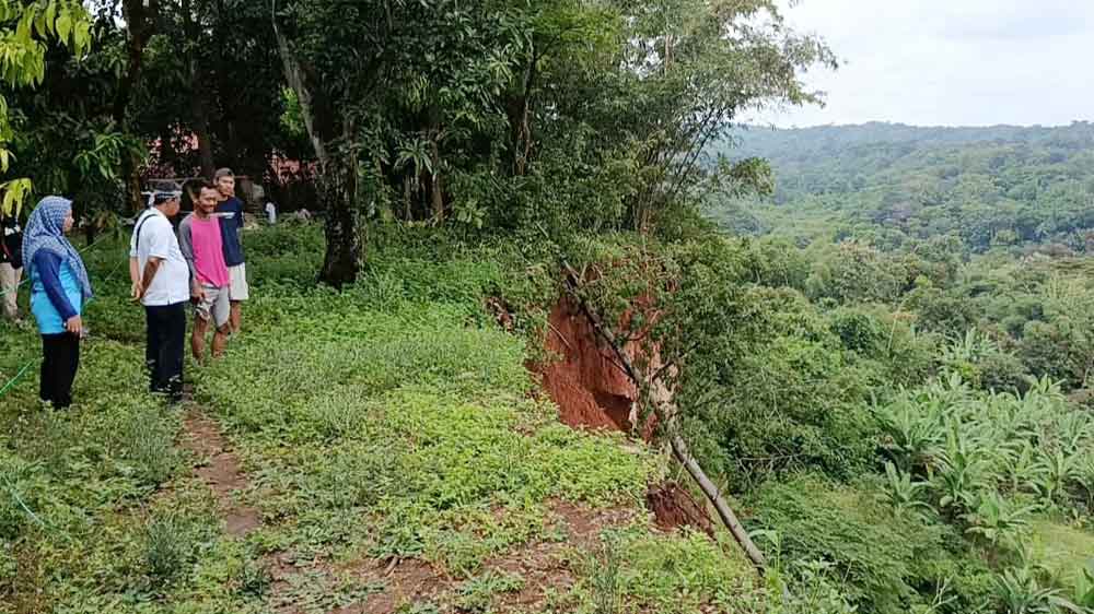 Tebing Setinggi 50 Meter di Desa Gumulung Tonggoh Cirebon Longsor