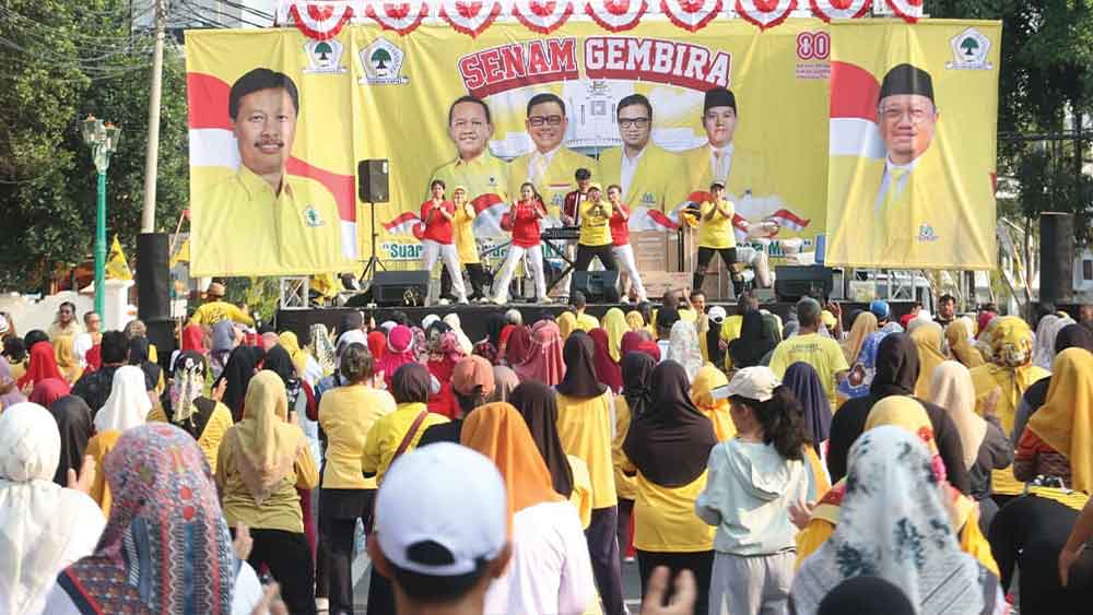Rayakan HUT ke-80 RI, Golkar Kota Cirebon Gelar Senam Gembira