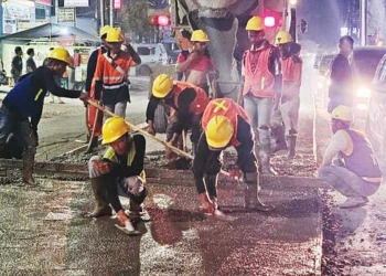 Jalan Ciremai Raya Cirebon Mulai Diperbaiki