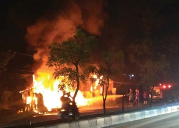 Bengkel Tambal Ban di Cirebon Ludes Terbakar